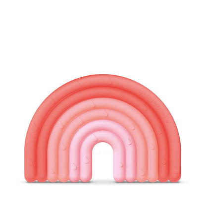 Inel de dentiție din silicon Curcubeu, roz, Suavinex