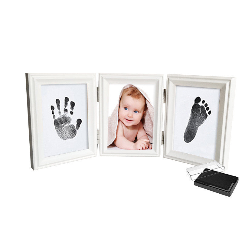 Kit rama foto tripla mobila cu cerneala pentru manuta si piciorus Drool