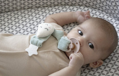 Lant pentru suzeta din material textil cu steluta BabyJem