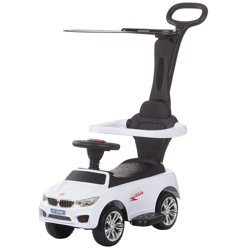 Masinuta de impins Chipolino Flash white cu maner si copertina -