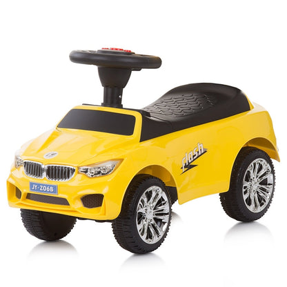 Masinuta de impins Chipolino Flash yellow cu maner si copertina -