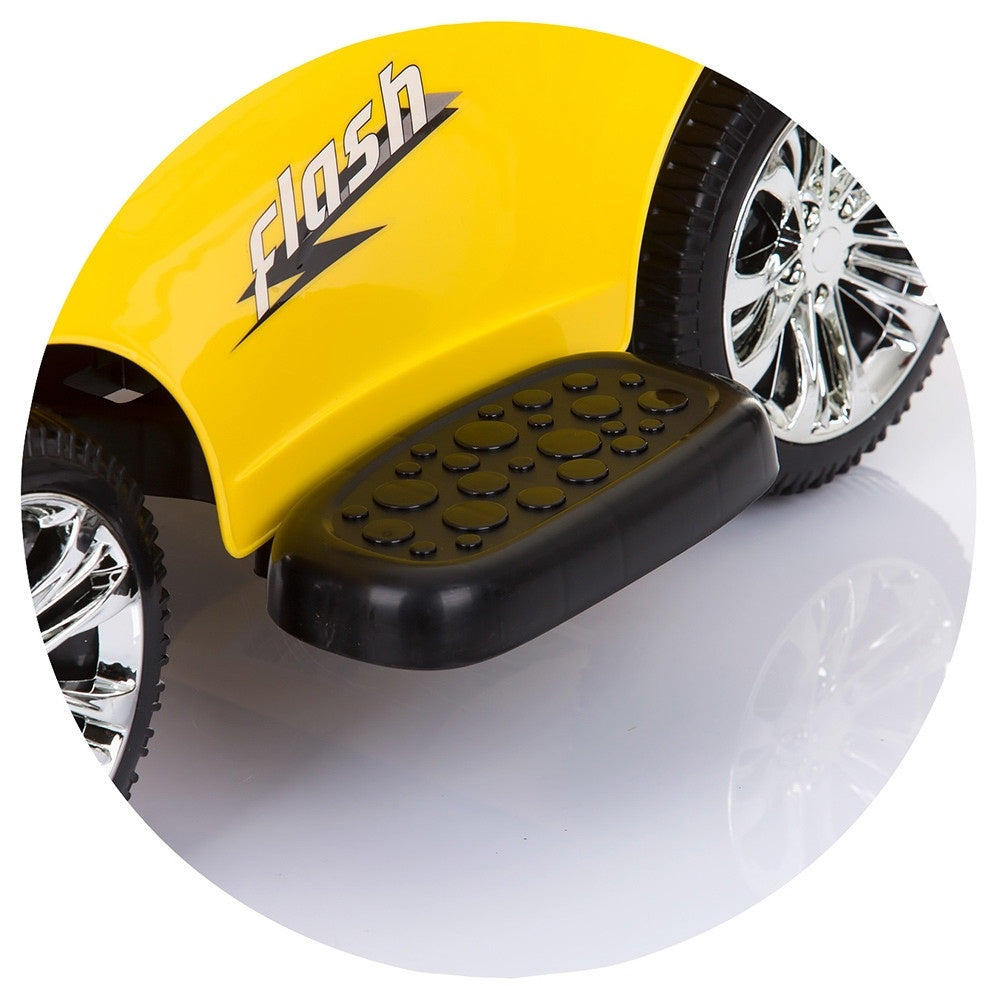 Masinuta de impins Chipolino Flash yellow cu maner si copertina -