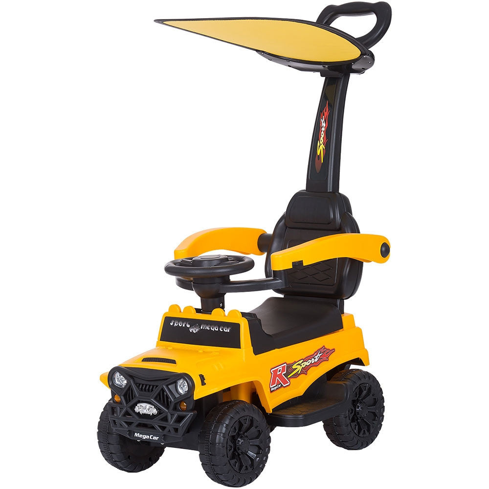 Masinuta de impins Chipolino Safari yellow cu maner si copertina -