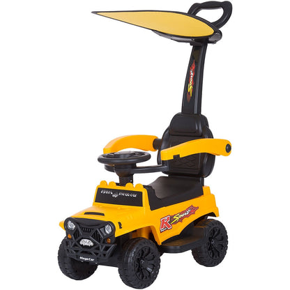 Masinuta de impins Chipolino Safari yellow cu maner si copertina -