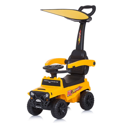 Masinuta de impins Chipolino Safari yellow cu maner si copertina -