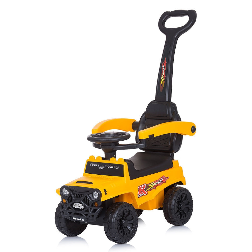Masinuta de impins Chipolino Safari yellow cu maner si copertina -
