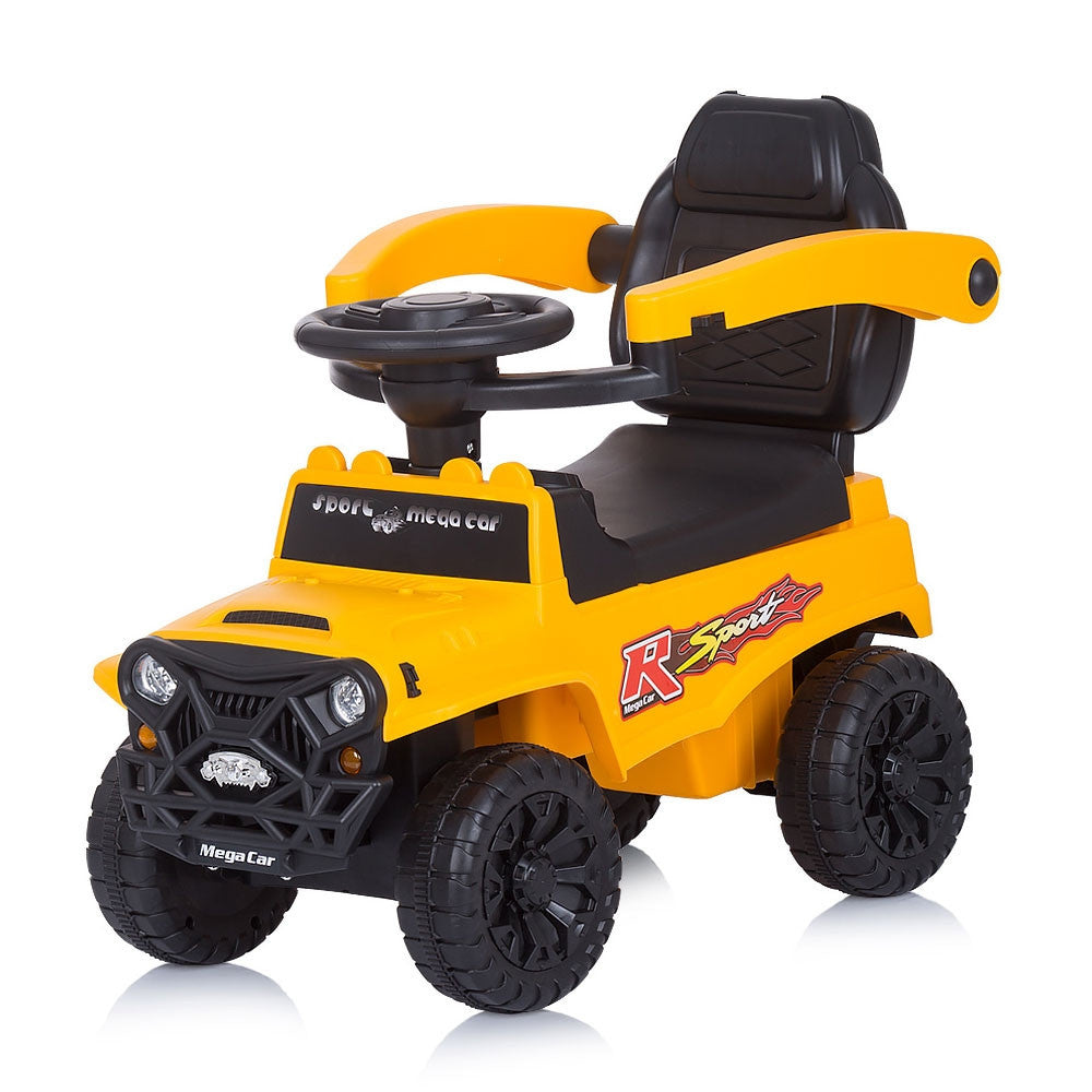 Masinuta de impins Chipolino Safari yellow cu maner si copertina -
