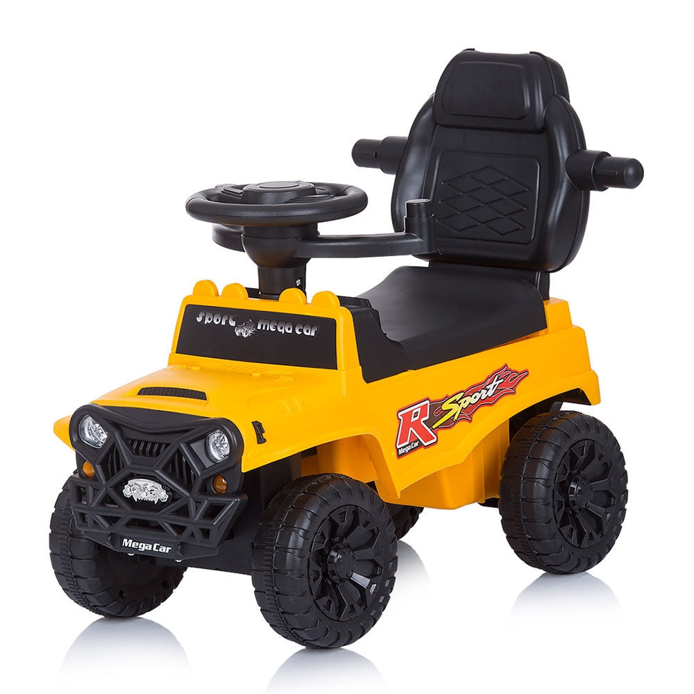 Masinuta de impins Chipolino Safari yellow cu maner si copertina -