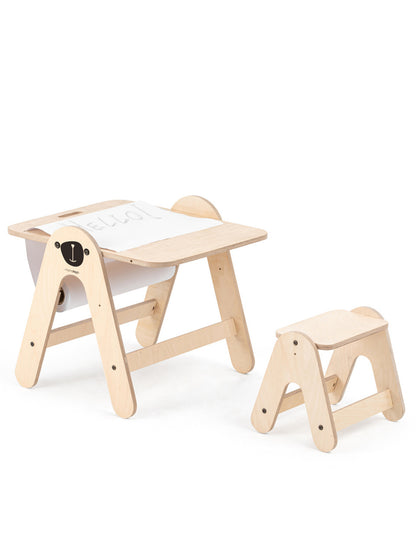 Masuta si tabla 2 in 1 cu scaunel MamaToyz Massam, Ursulet