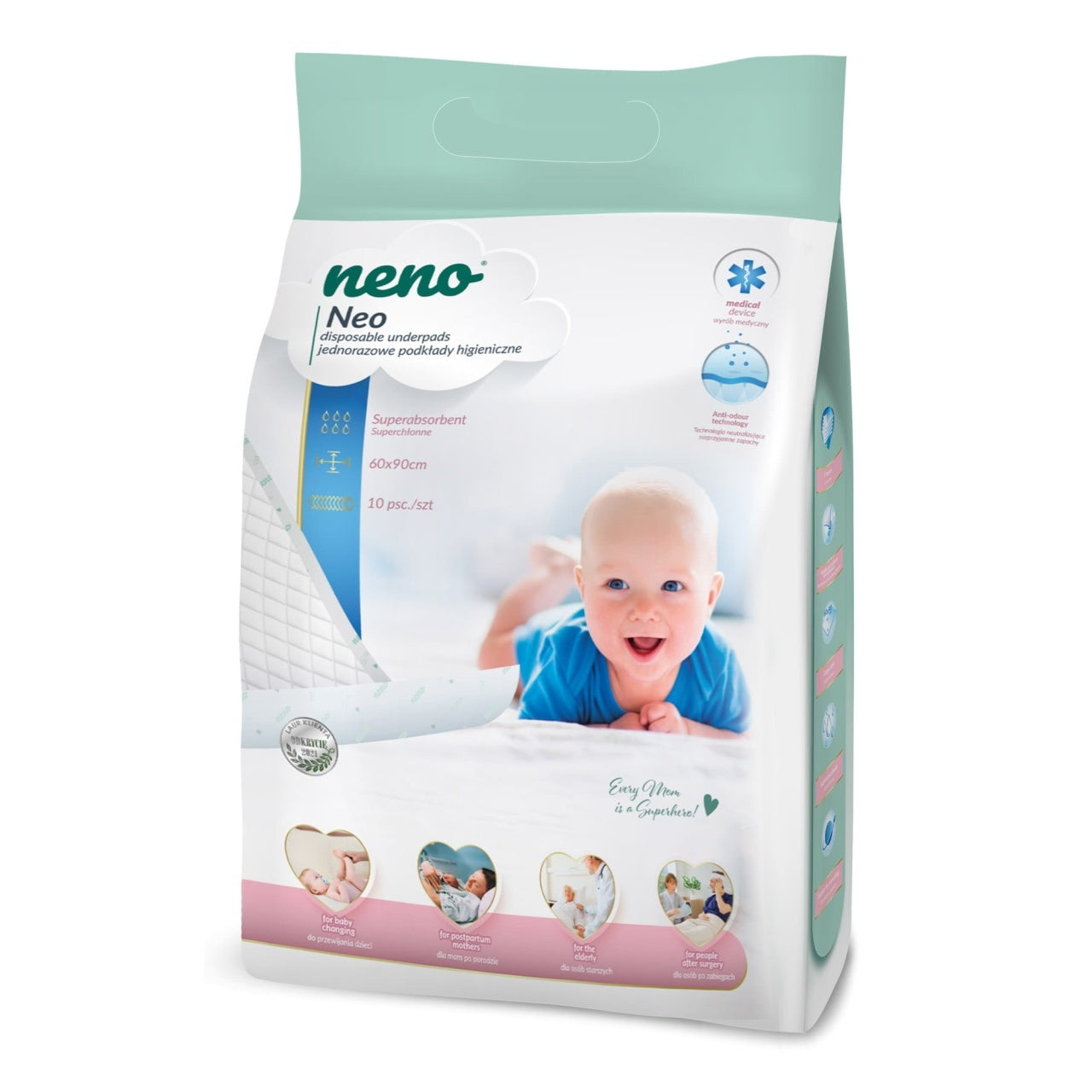 Neno Neo – cersaf pentru schimbat scutece 60x90 cm 10 buc