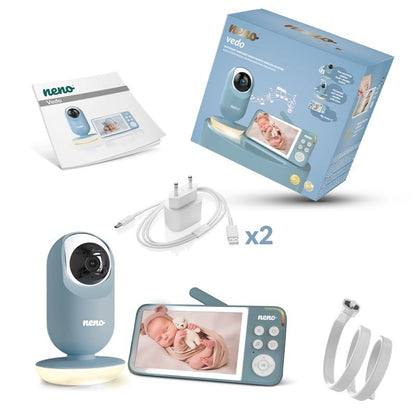 Neno Vedo Blue – Baby monitor video cu ecran mare de 5’’