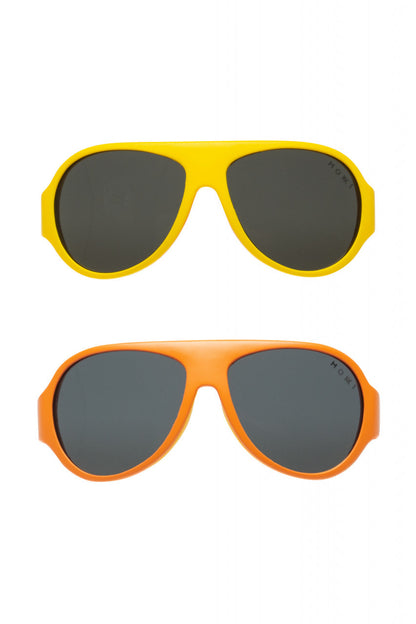 Ochelari de soare pentru copii MOKKI Click & Change, protectie UV, galben, 2-5 ani, set 2 perechi