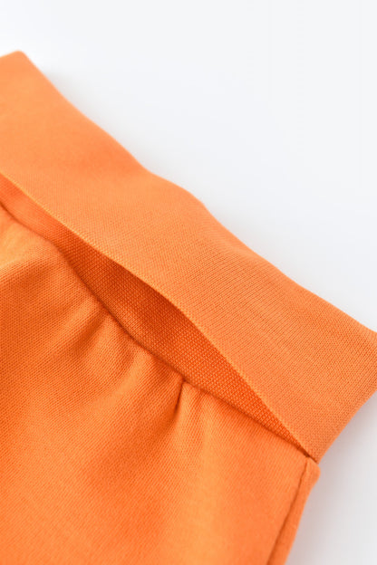 Pantaloni Bebe Unisex din bumbac organic Portocaliu BabyCosy