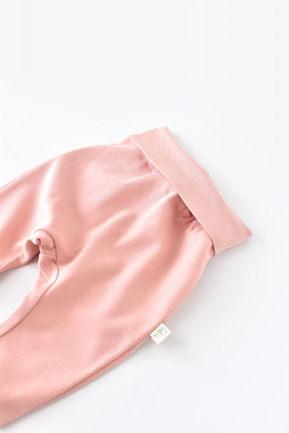 Pantaloni Bebe Unisex din bumbac organic Roz pudra BabyCosy