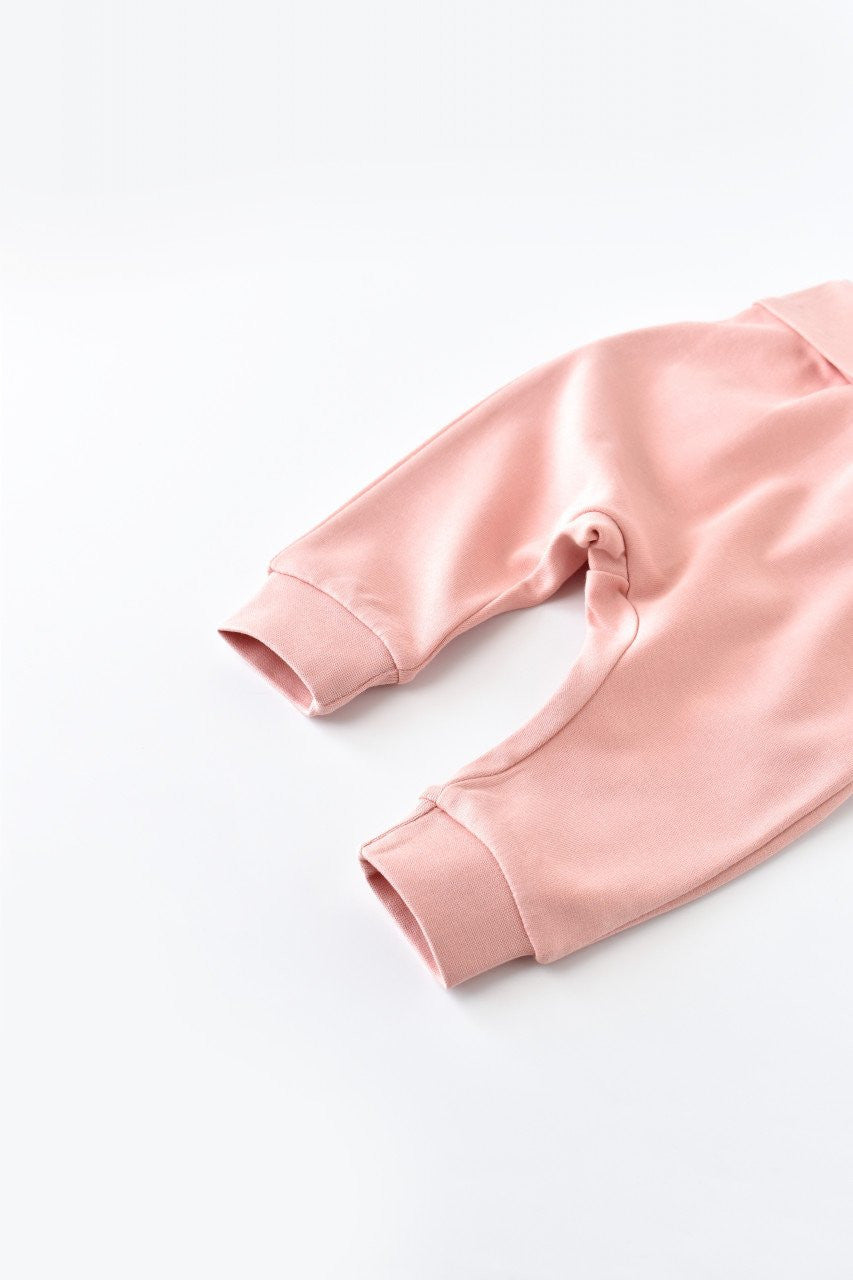 Pantaloni Bebe Unisex din bumbac organic Roz pudra BabyCosy