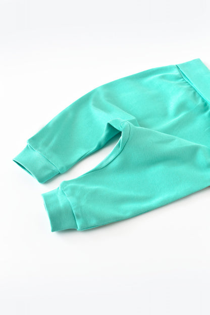 Pantaloni Bebe Unisex din bumbac organic Turcoaz BabyCosy