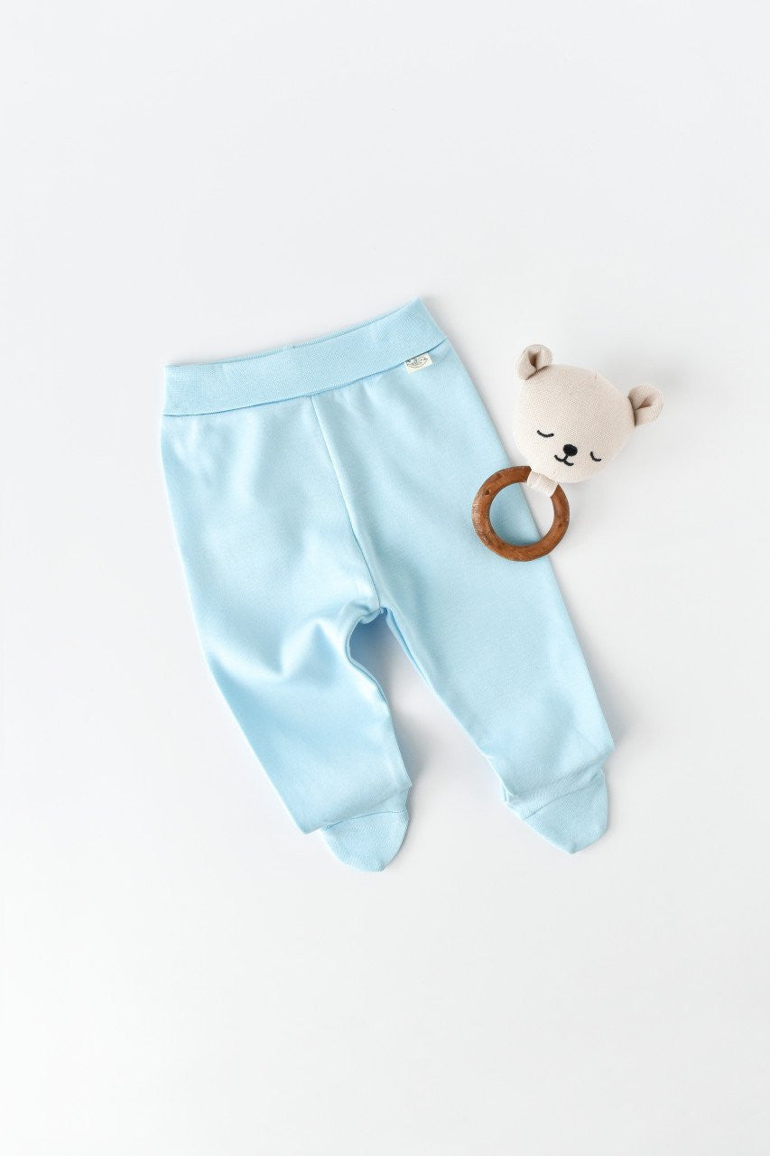 Pantaloni cu Botosei - Bumbac organic Bleu BabyCosy