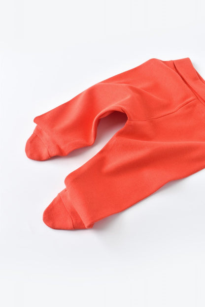 Pantaloni cu Botosei - Bumbac organic Caramiziu BabyCosy