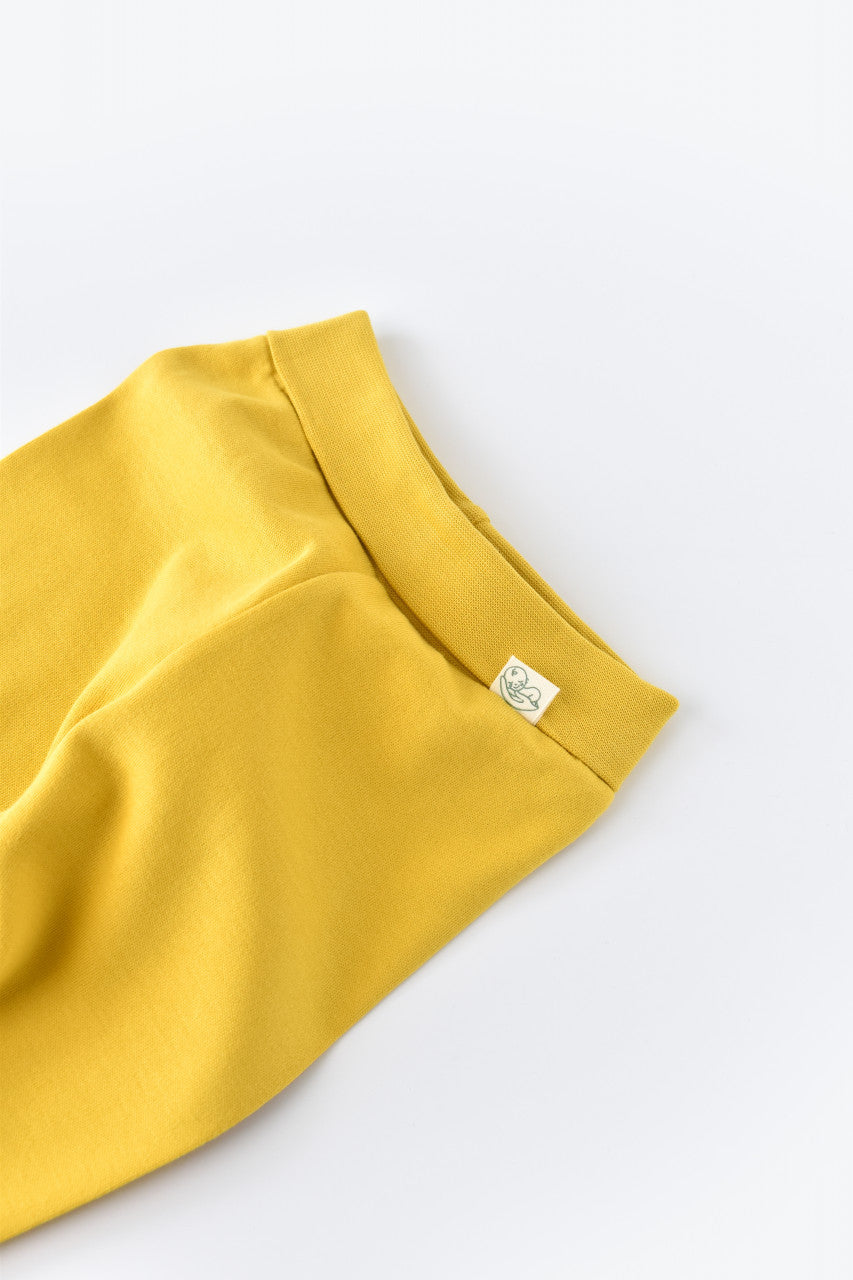 Pantaloni cu Botosei - Bumbac organic Galben pal BabyCosy