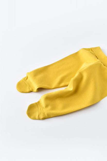 Pantaloni cu Botosei - Bumbac organic Galben pal BabyCosy