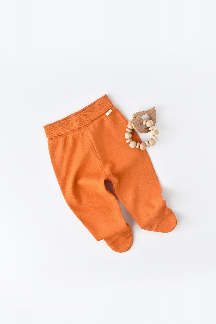 Pantaloni cu Botosei - Bumbac organic Portocaliu BabyCosy
