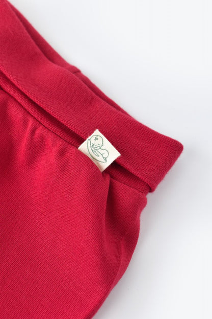 Pantaloni cu Botosei - Bumbac organic Rosu BabyCosy