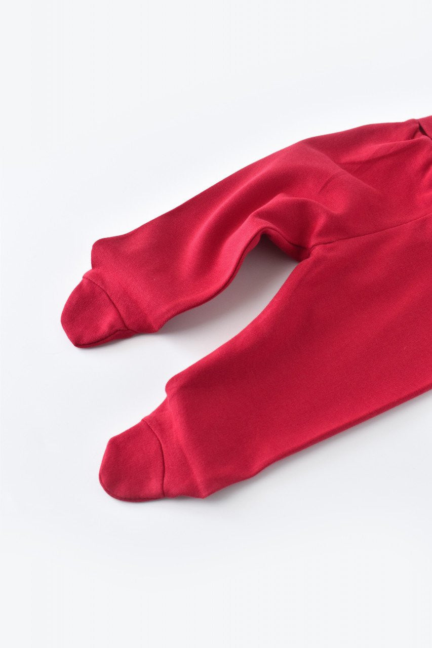 Pantaloni cu Botosei - Bumbac organic Rosu BabyCosy