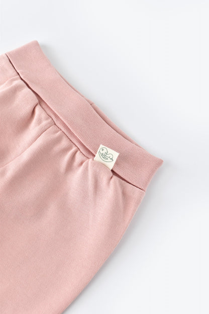 Pantaloni cu Botosei - Bumbac organic Roz pudra BabyCosy