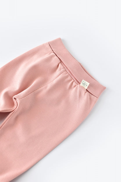 Pantaloni cu Botosei - Bumbac organic Roz pudra BabyCosy