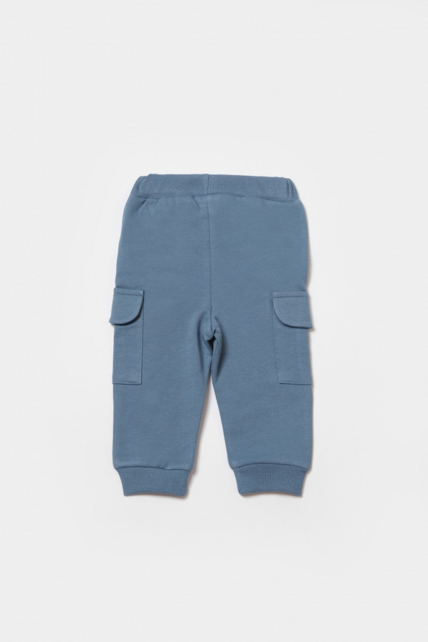 Pantaloni cu buzunare laterale, Two thread, 100%bumbac organic - Indigo, BabyCosy