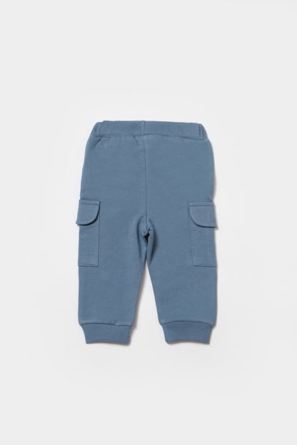 Pantaloni cu buzunare laterale, Two thread, 100%bumbac organic - Indigo, BabyCosy