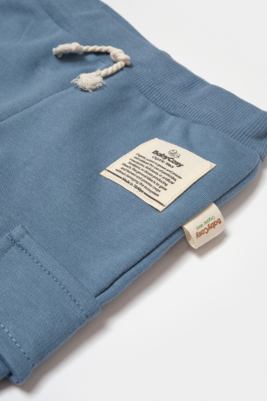 Pantaloni cu buzunare laterale, Two thread, 100%bumbac organic - Indigo, BabyCosy