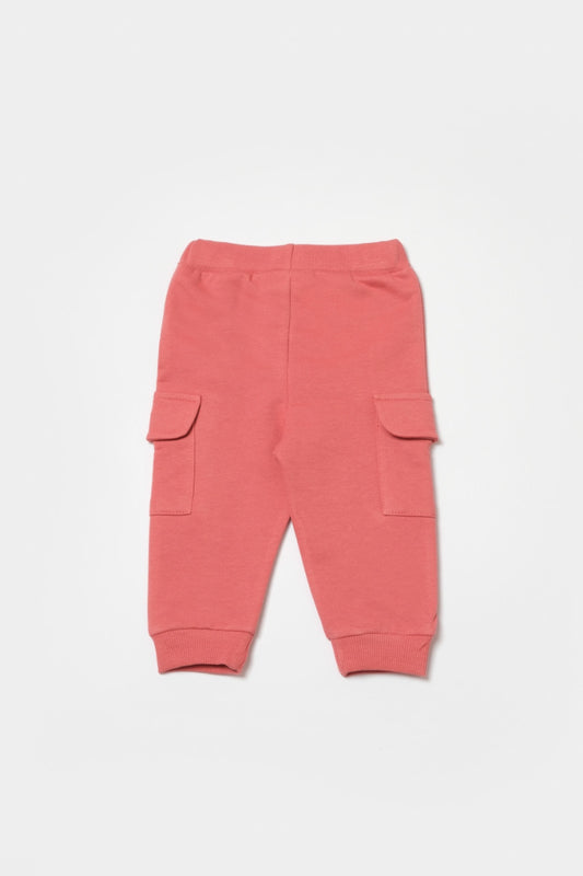 Pantaloni cu buzunare laterale, Two thread, 100%bumbac organic - Rose, BabyCosy - Pantaloni