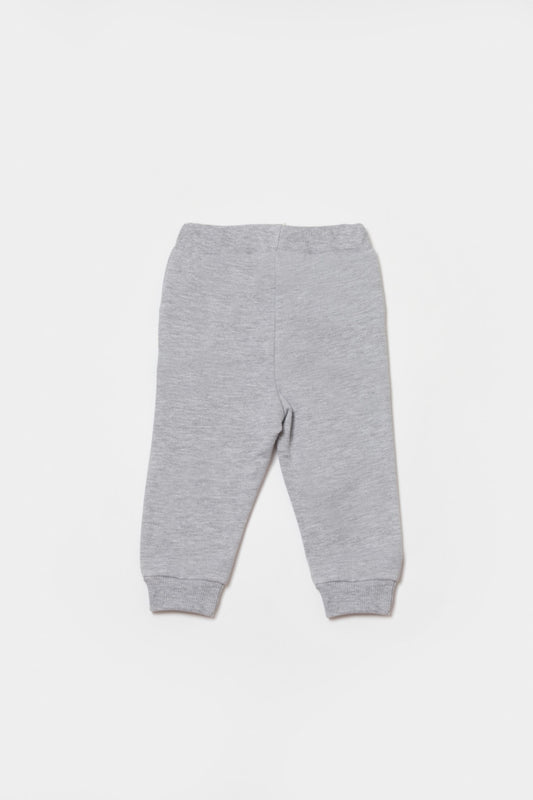 Pantaloni lungi, Two thread, 100%bumbac organic - Gri, BabyCosy - Pantaloni