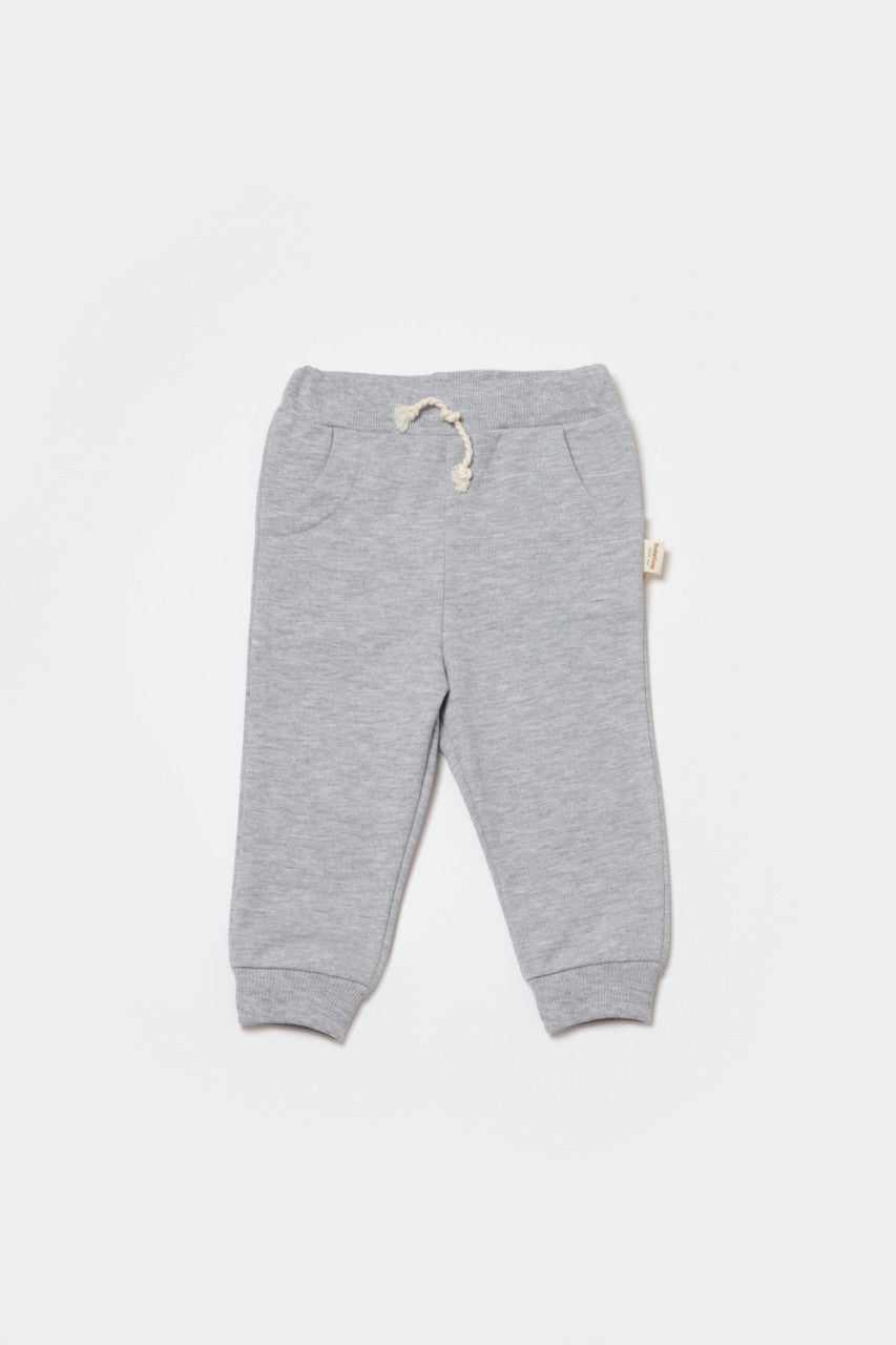 Pantaloni lungi, Two thread, 100%bumbac organic - Gri, BabyCosy