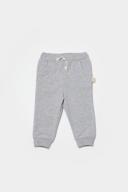 Pantaloni lungi, Two thread, 100%bumbac organic - Gri, BabyCosy