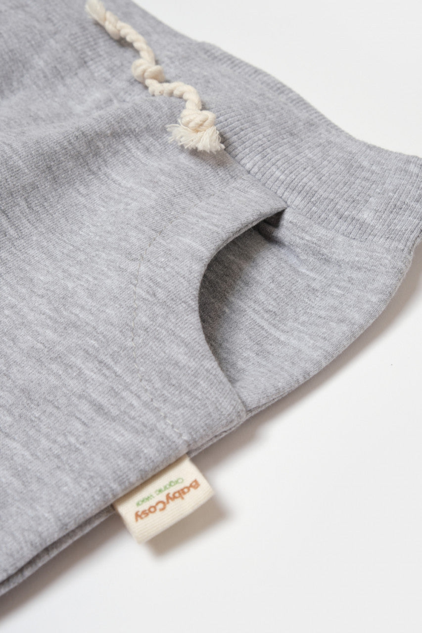 Pantaloni lungi, Two thread, 100%bumbac organic - Gri, BabyCosy