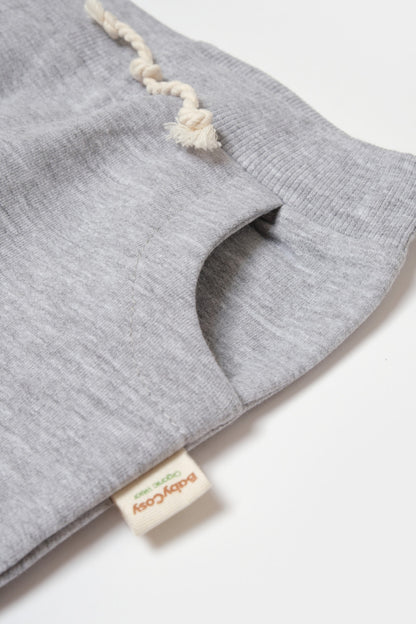 Pantaloni lungi, Two thread, 100%bumbac organic - Gri, BabyCosy