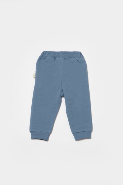 Pantaloni lungi, Two thread, 100%bumbac organic - Indigo, BabyCosy