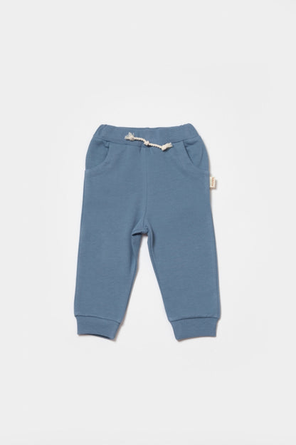 Pantaloni lungi, Two thread, 100%bumbac organic - Indigo, BabyCosy