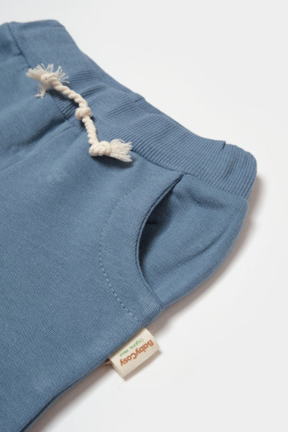 Pantaloni lungi, Two thread, 100%bumbac organic - Indigo, BabyCosy