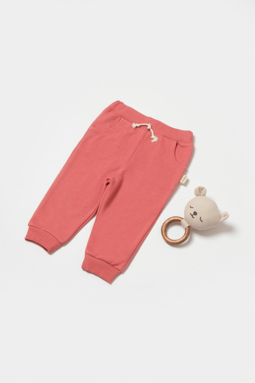 Pantaloni lungi, Two thread, 100%bumbac organic - Rose, BabyCosy