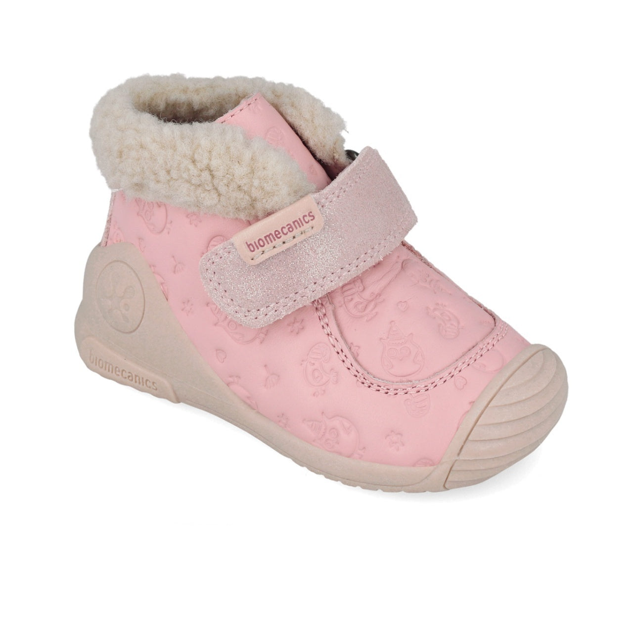 Pantofi copii fete din piele, Roz, 251104-A, Biomecanics