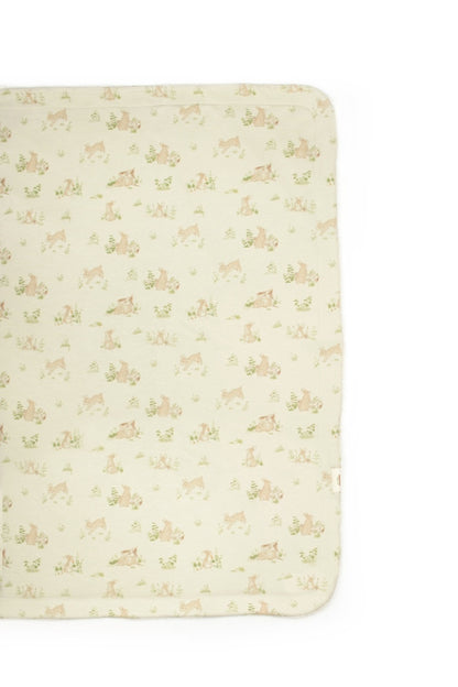 Paturica cu iepurasi pentru nou nascut, 85X85 cm, 100% bumbac organic, Rabbit, BabyCosy