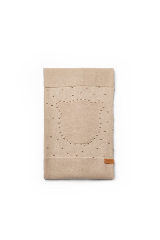 Paturica cu ursulet pentru nou nascut, 100% bumbac organic, TeddyBear, BabyCosy, maro