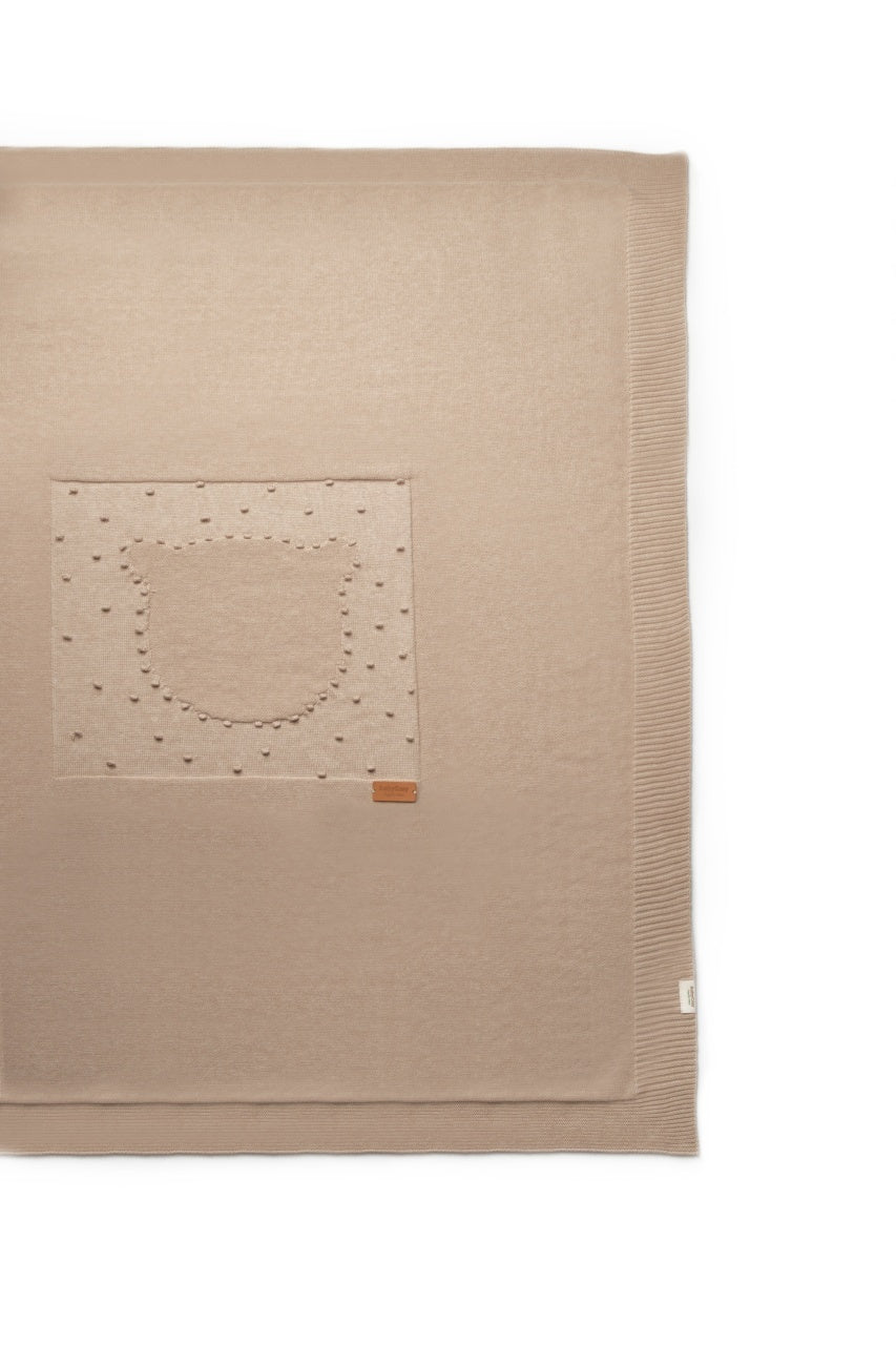 Paturica cu ursulet pentru nou nascut, 100% bumbac organic, TeddyBear, BabyCosy, maro