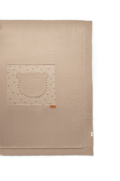 Paturica cu ursulet pentru nou nascut, 100% bumbac organic, TeddyBear, BabyCosy, maro