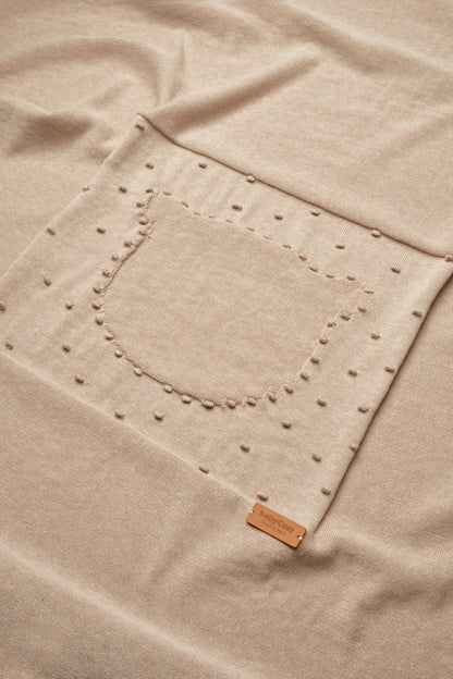 Paturica cu ursulet pentru nou nascut, 100% bumbac organic, TeddyBear, BabyCosy, maro