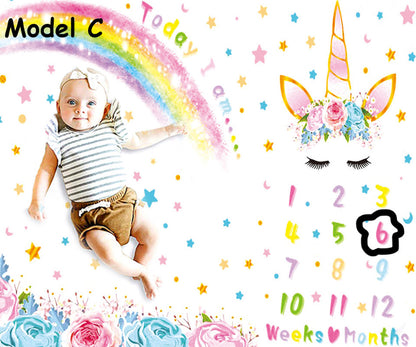 Paturica Milestone plusata pentru fotografii memorabile Curcubeu Model C Drool