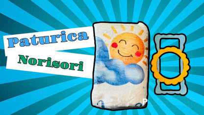Paturica milestone plusata pentru fotografii memorabile Norisori cu 2 rame colorate Drool